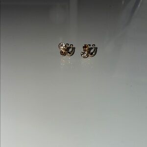 Elegant Gold and Silver Stud Earrings